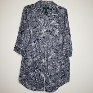 Lauren Ralph Lauren Cotton Paisley Night Shirt PJs